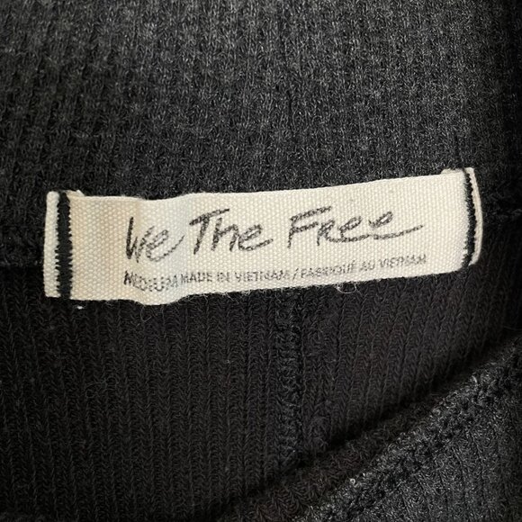 Free People We The Free Dark Brown/Gray Long Sleeve Mock Neck Thermal, M - Picture 7 of 8